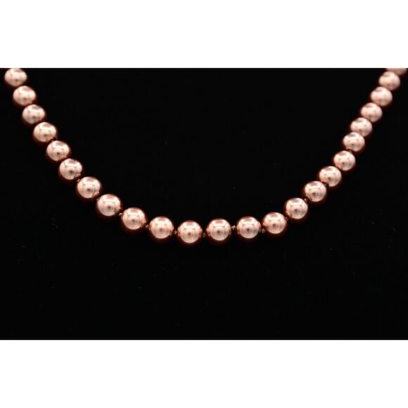 Kissaka Vintage Pearl Necklace Taupe Purple Heavy Chunky Gold Tone Signed Bin3A - Picture 1 of 12